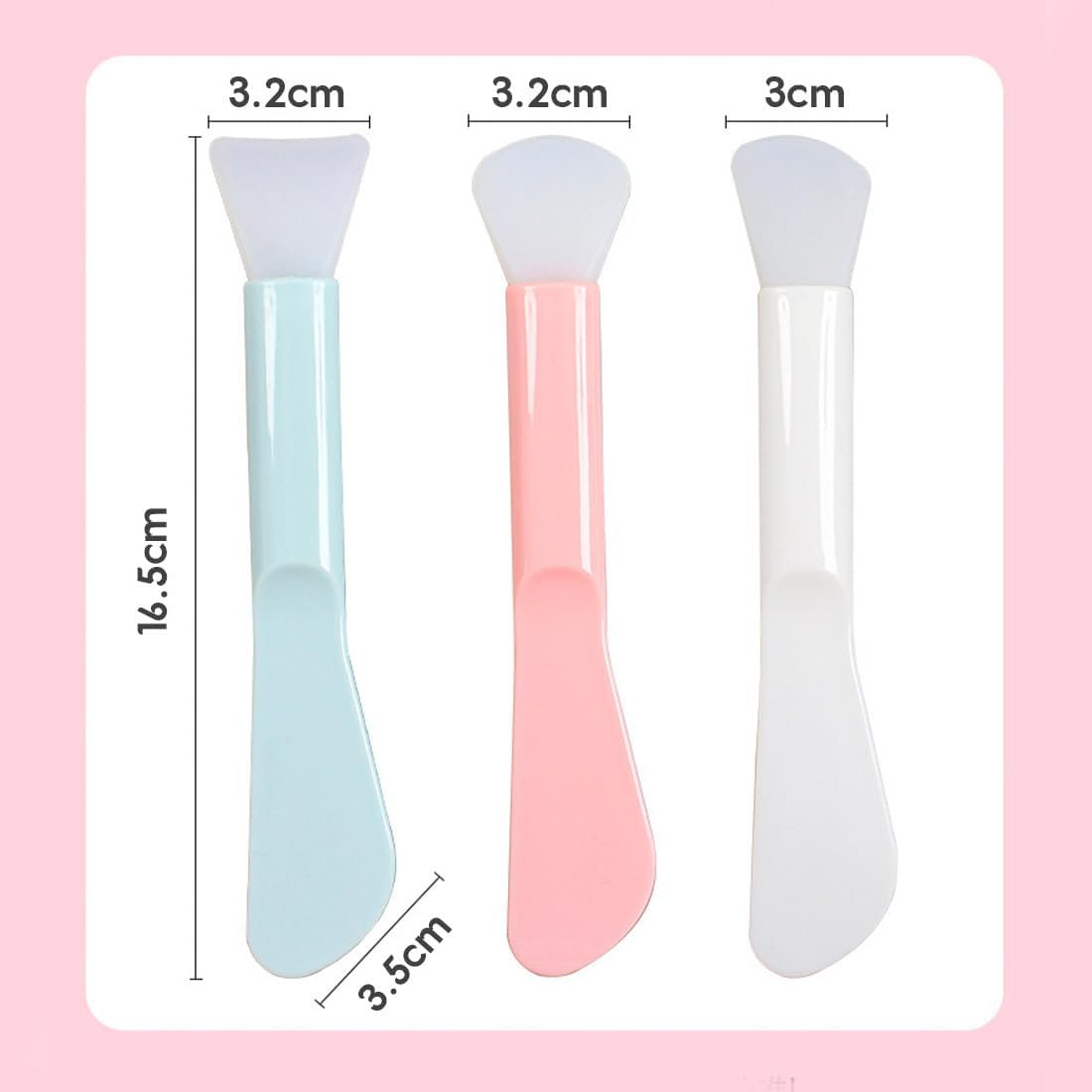 DWFEYOI Pack of 3 Silicone Face Masks Brush Applicator Face Masks Spatula Face Masks Brush Skin Care Applicator for Face Mud Clay Mask DIY Modelling Mask Body Lotion