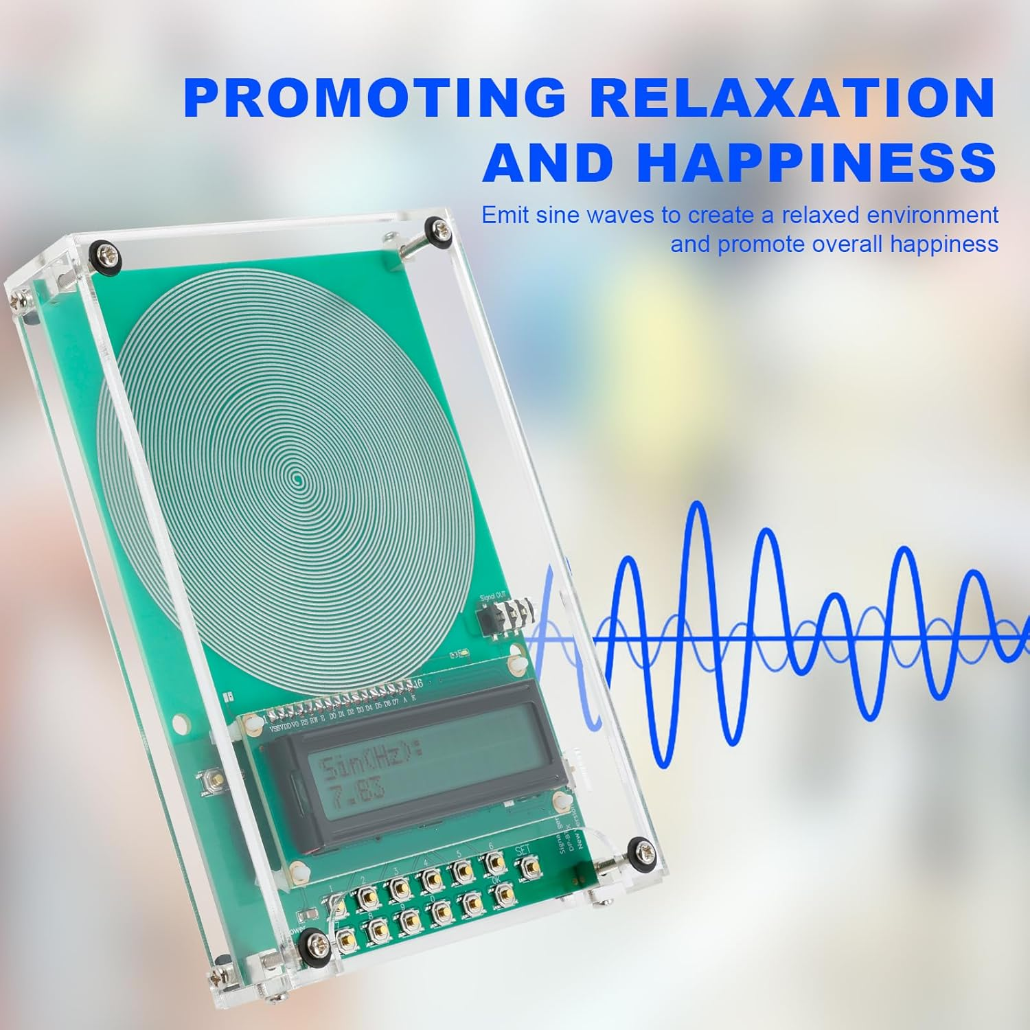 Portable 7.83 Hz Ultra Low Frequency Generator round Schumann Wave Signal Generator 0.1 Hz to 30000 Hz Adjustable Schumann Resonance Sine Wave Generator Resonator for Relexation Sleep image number 2