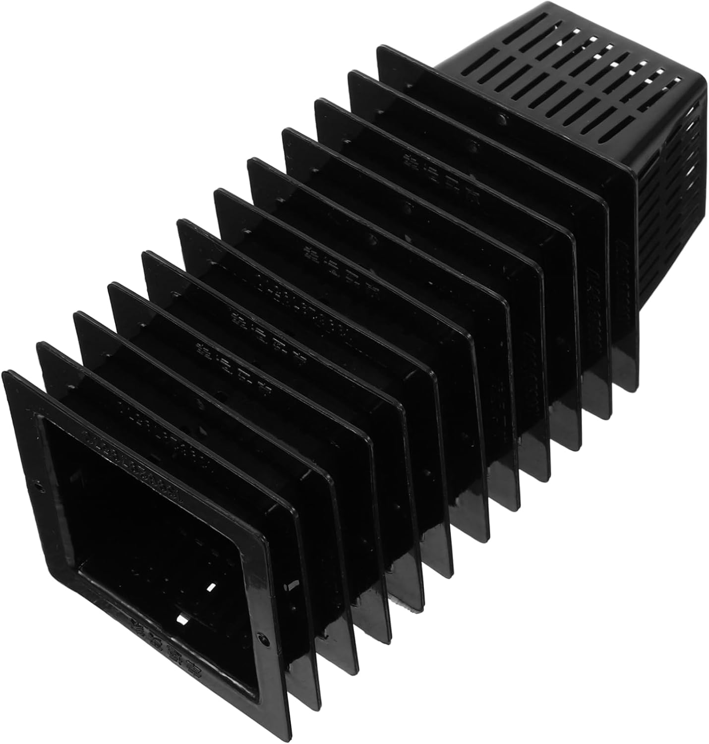 Outanaya 12Pcs Black Square Hydroponic Planter Baskets for Vegetable Growing and Leafy Leaf Plants, Small Nursery Pots with Slotted Mesh Design for Balcony and Indoor Hydroponics image number 2