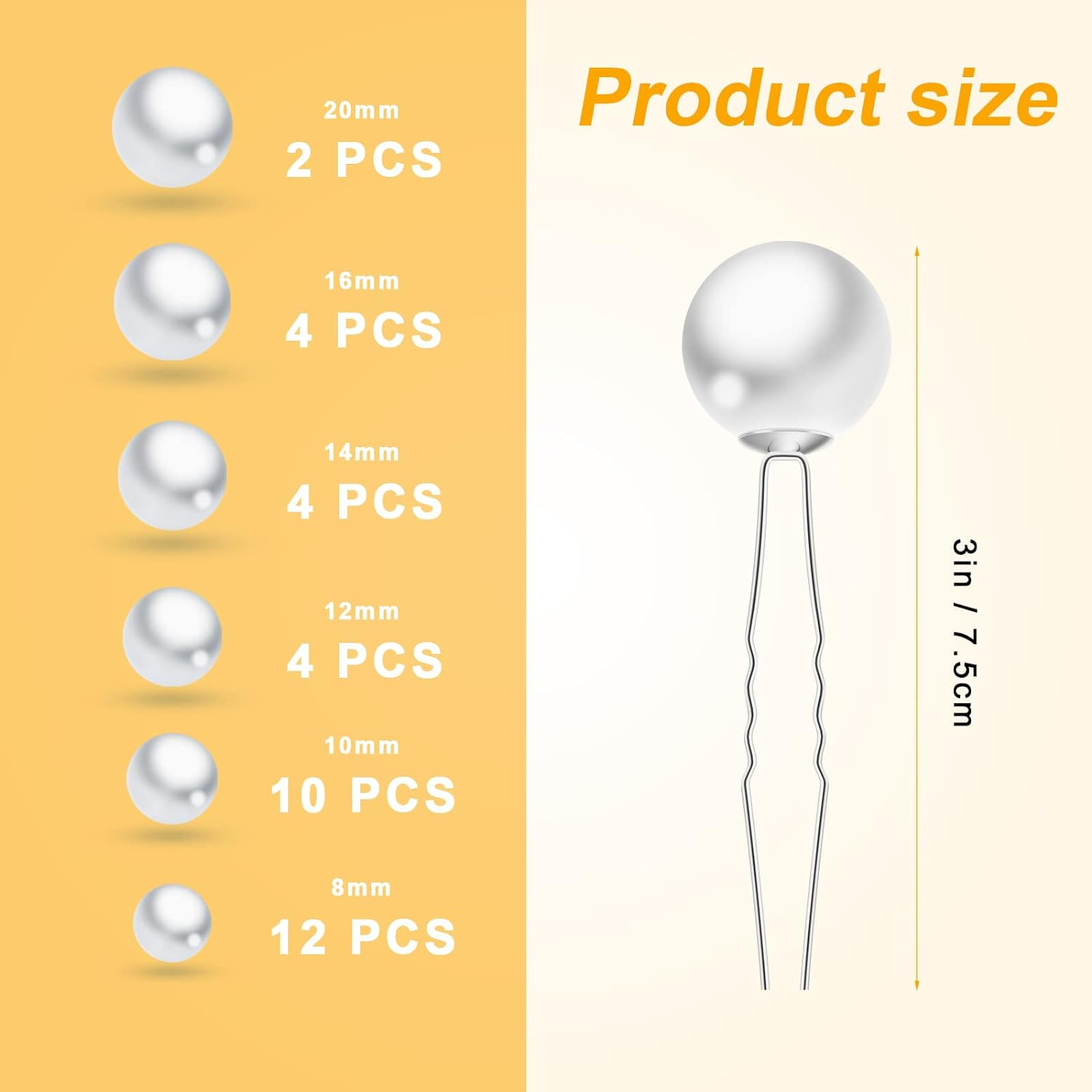 AIEX 36Pcs Pearl Hair Pins - Wedding and Bridal Rhinestone Hair Accessories for Brides, Women, Girls (Silver) image number 1