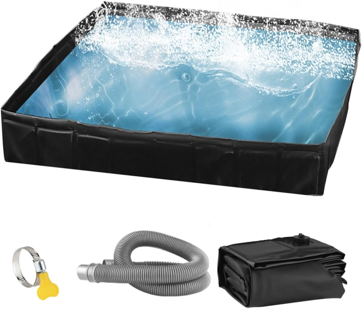 Camping Shower Pan,Portable Shower Tray 41" X 41" X 5" with Mesh Organizer, Foldable Camping Shower Base & Floor with Removable Drain Pipe, Suitable for Camping, RV, Outdoor, Indoor image number 6