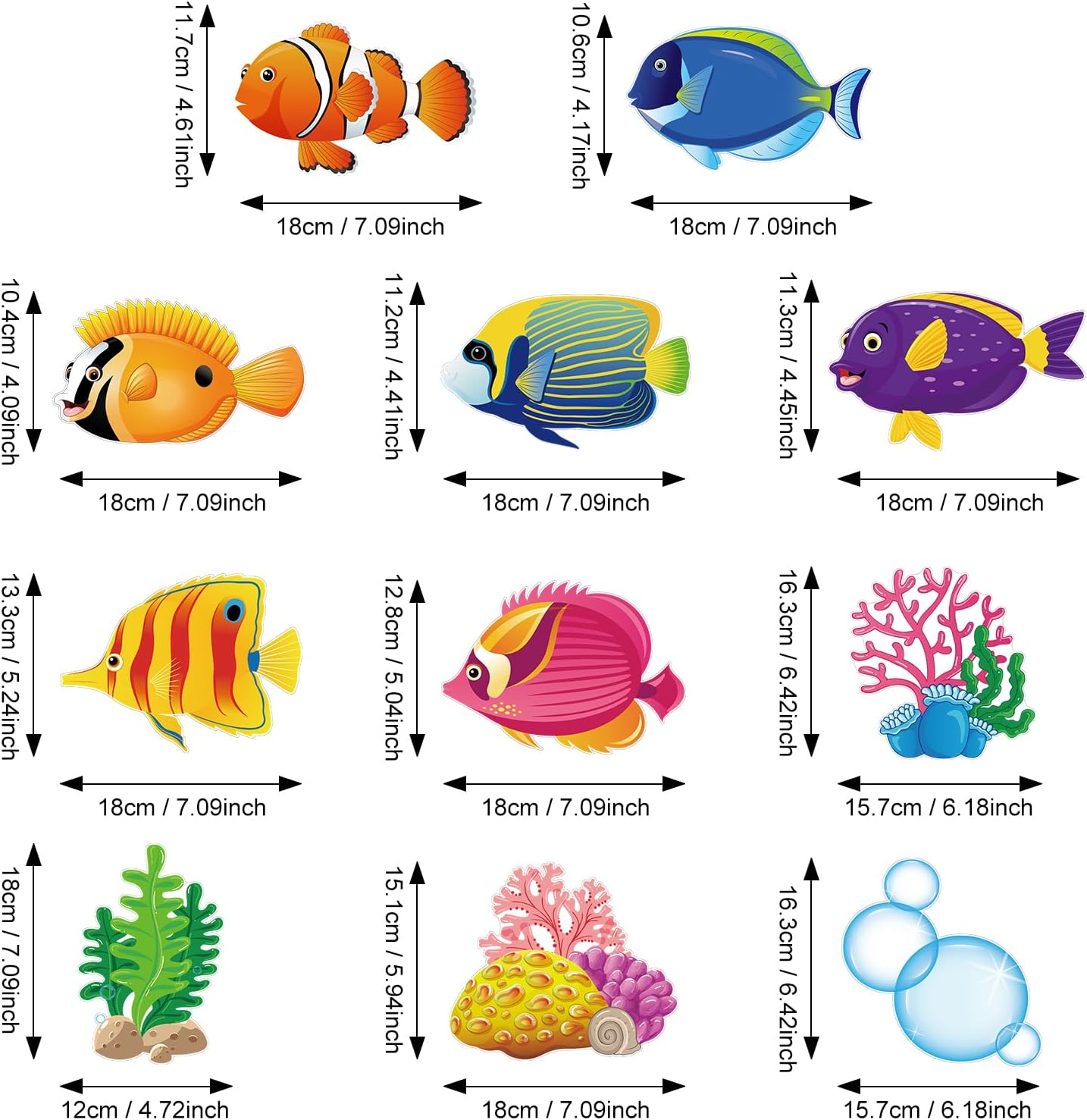 30 Pcs Tropical Fish Hanging Swirls under the Sea Party Decorations Ceiling Decor for Boys Girls Kids Ocean Themed Party Mermaid Creatures Baby Beach Party Supplies under the Sea Decor (Fish Style) image number 5