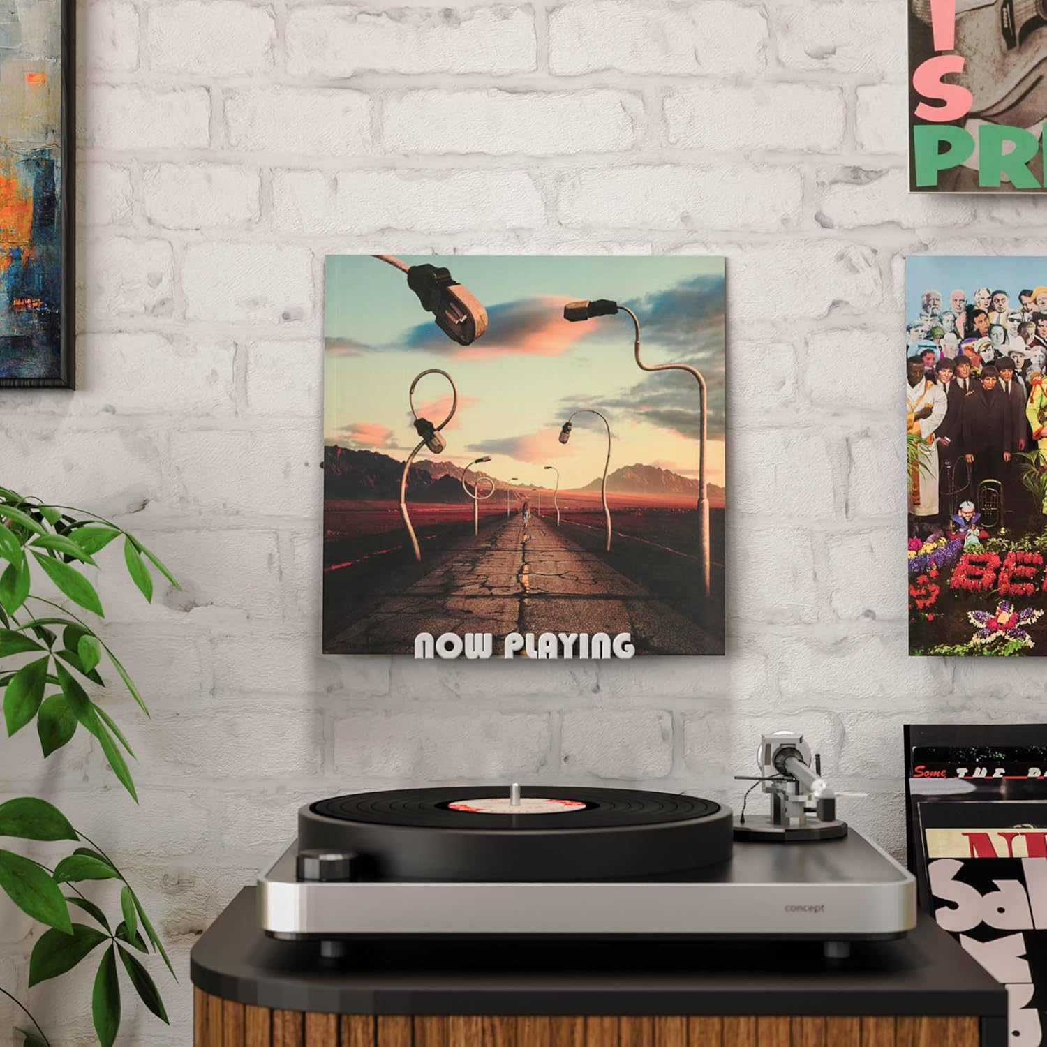 Mobilefox Vinyl Record Wall Mount Now Playing for LP Disc Vinyl Holder Universal White image number 3