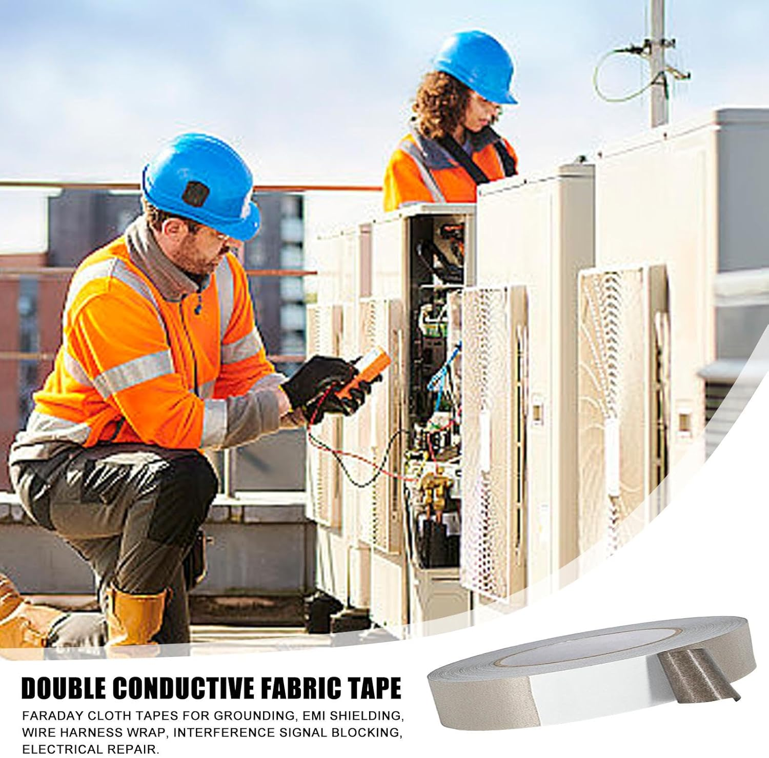 Conductive Copper Tape,Adhesive Conductive Tape - Signal Blocker with Double-Sided Conductive Adhesive, Fabric Tape for Grounding Electrical Repair Mumiao image number 3