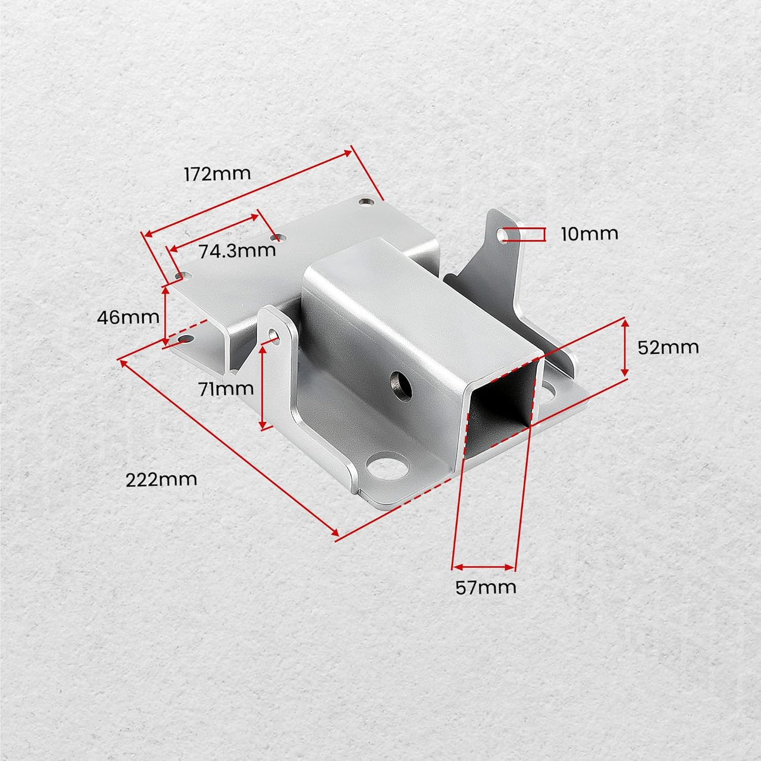 Maxpeedingrods Rear 2" Receiver Hitch Trailer Tow Hitch Kit for Kawasaki Mule 600/610 2007-2016 & Mule SX 2017-2023 image number 1