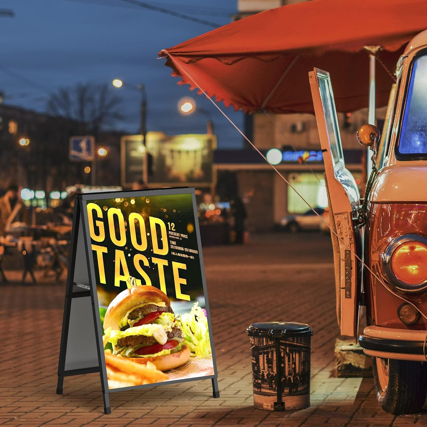 A Frame Sign Holder Outdoor Sandwich Boards Holder 60X90 CM Sidewalk Signs for Businesses Outdoor - Holder Only image number 1