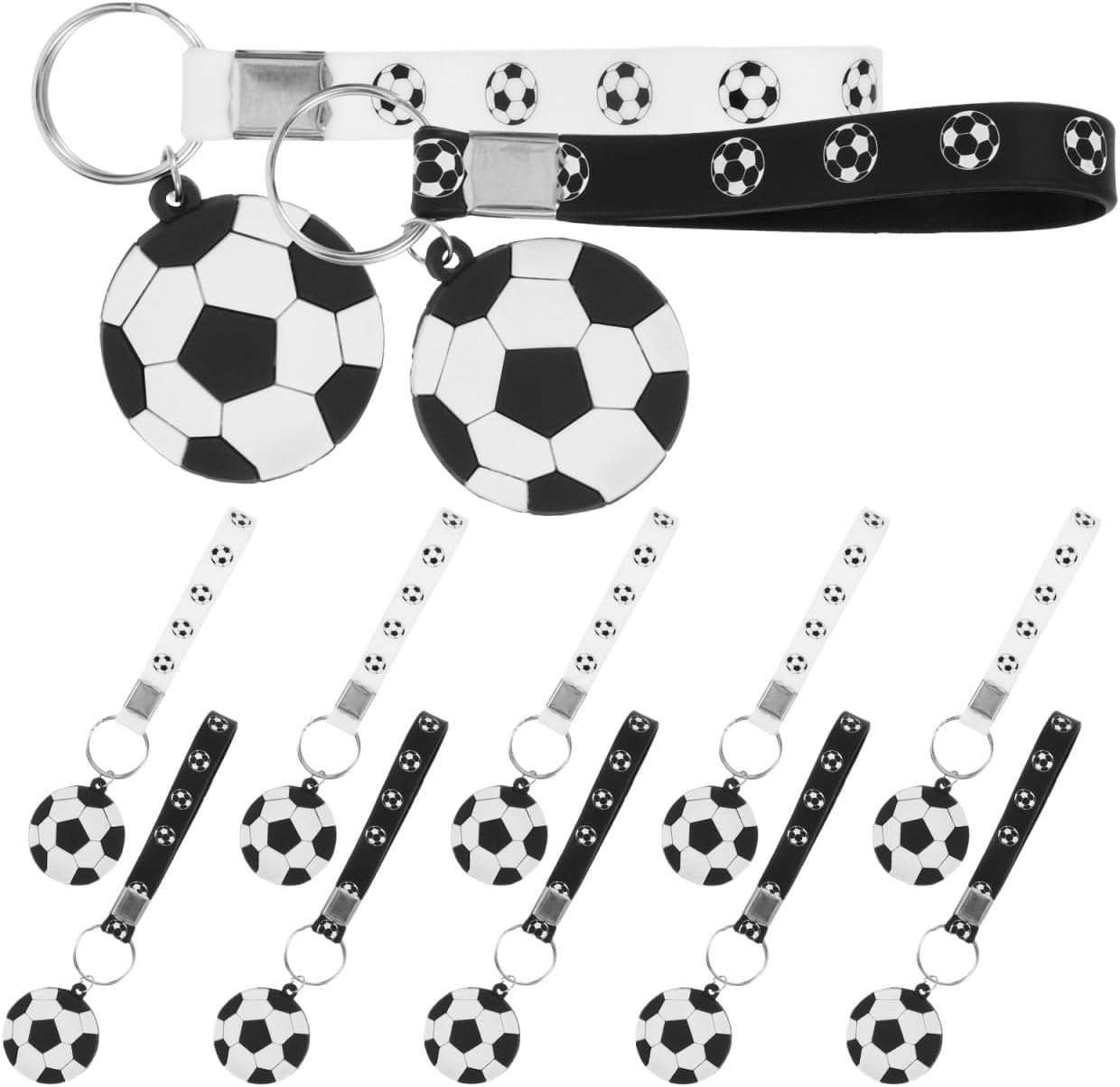 12Pcs Small Soccer Keychain - Sports Ball Keyring Decor Hanging Keychain Soccer Party Favours for Teenagers KIDS image number 2