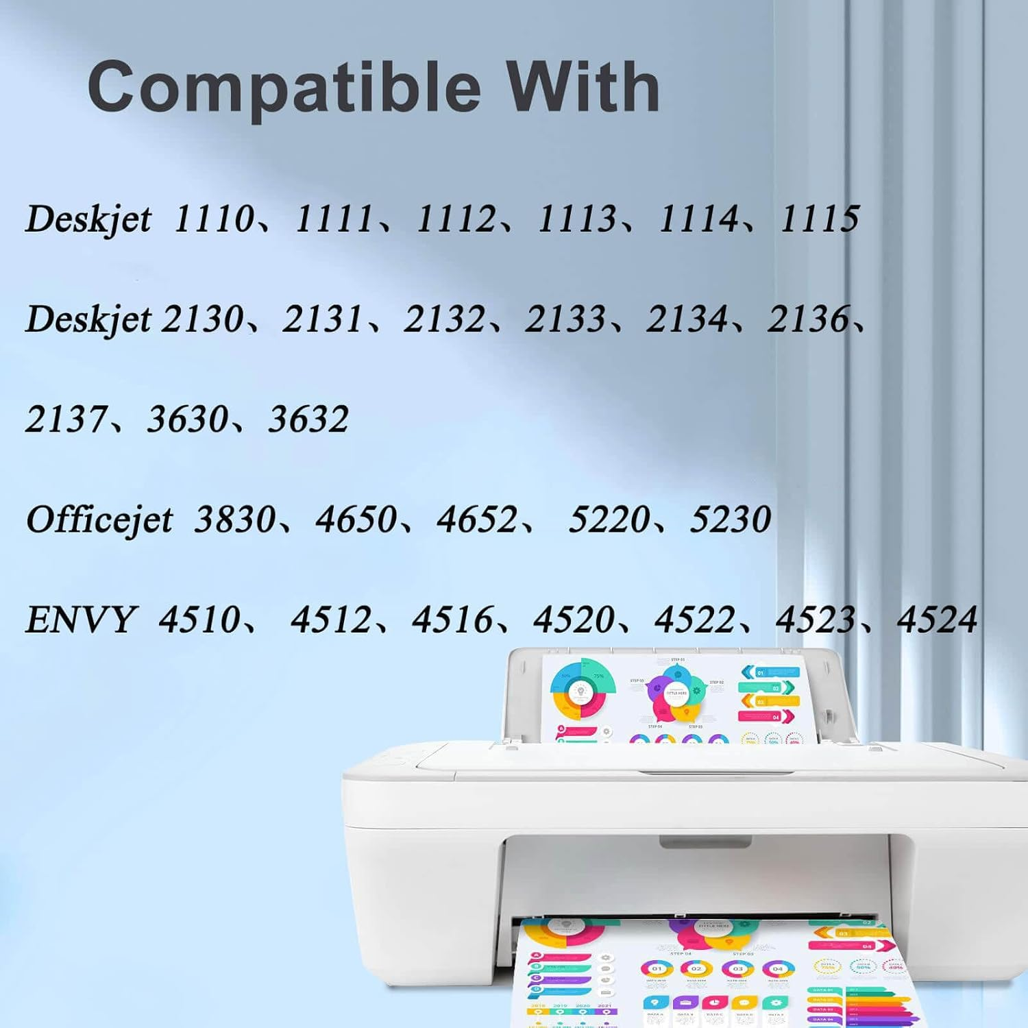 63XL Ink Cartridges Combo Pack 1 Black and 1 Colour Compatible for HP 63XL Hp Deskjet 1110 1115 Deskjet 2130 2131 3630 3632 Officejet 3830 4650 5220 5230 image number 6