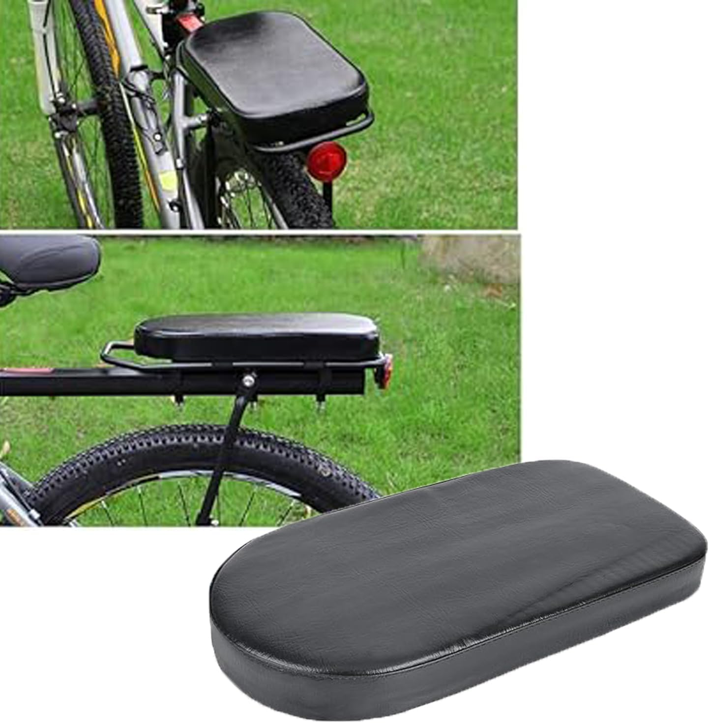 Comfortable Leather Bike Seat Cushion with Chain Guard: Padded Bicycle Saddle Replacement for Adults and Children - Universal Fit Back Seat Pad for Bicycles