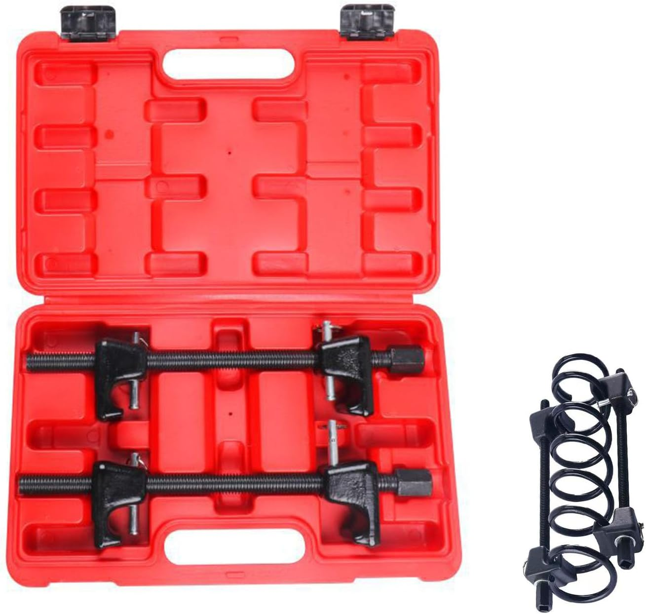 Coil Spring Compressor Tool Kit, 2-Pack Mcpherson Strut Spring Compressor Set with Heat-Treated Hooks, 1/2" Square Drive & 22Mm Hex Compatible, for Shock Absorber & Strut Replacement Tool image number 5