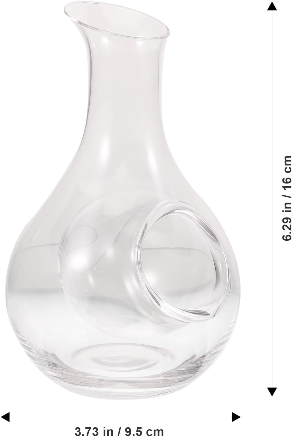 BESPORTBLE Creative Glass Wine Dispenser 385Ml Ice Wine Decanter with Indented Ice Holder Inclined Mouth Whiskey Decanter and Aeration image number 4