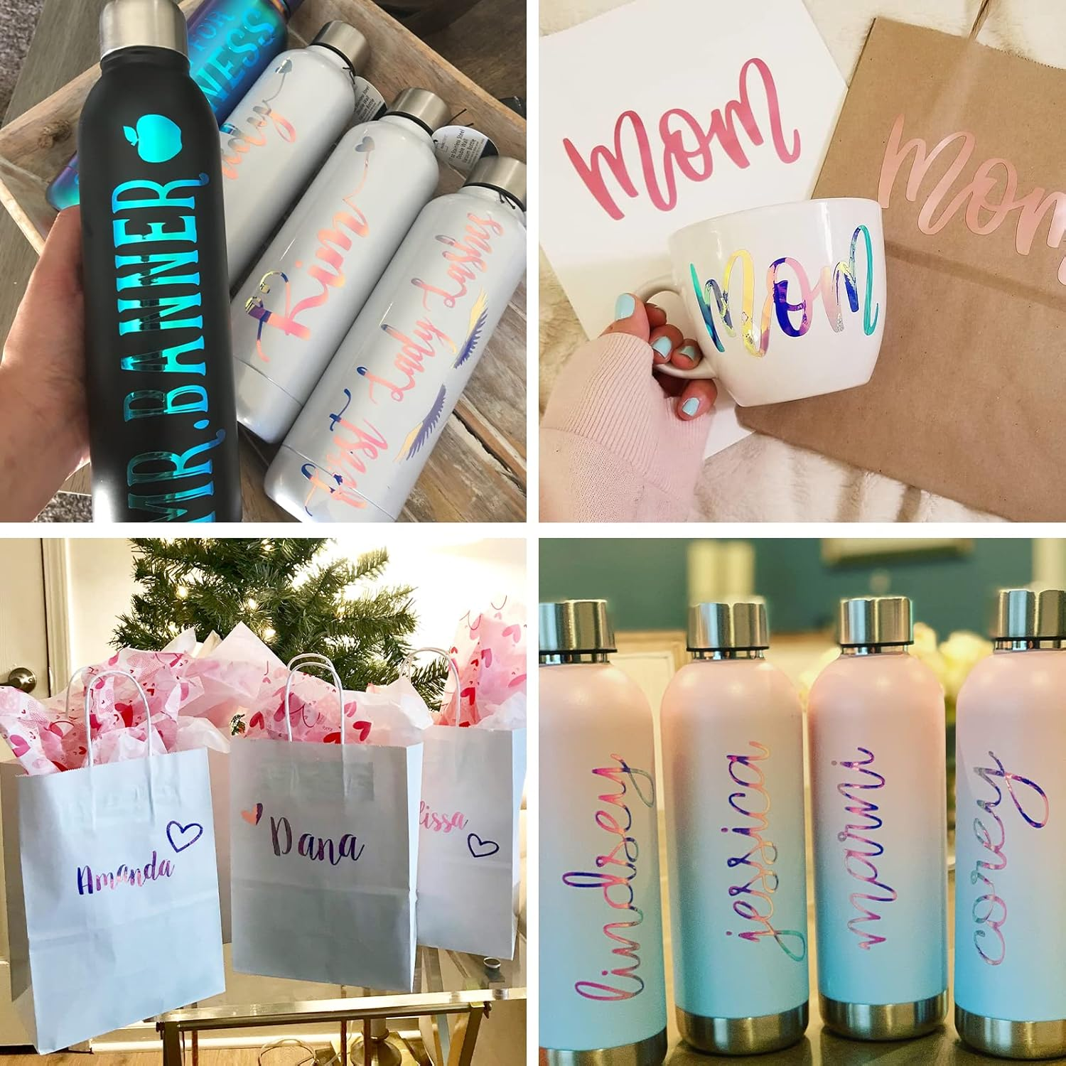 TECKWRAP Iridescent Holographic Opal Craft Vinyl 12" X 12" 7 Sheets/Pack for Craft Cutters, Sign Plotters image number 6