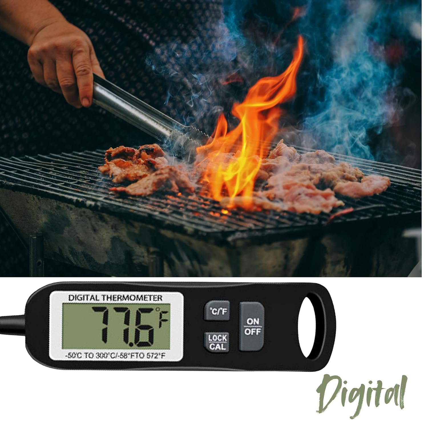 Digital Meat Thermometer &ndash; Fast, Waterproof & Accurate for Cooking, Grilling & BBQ image number 1