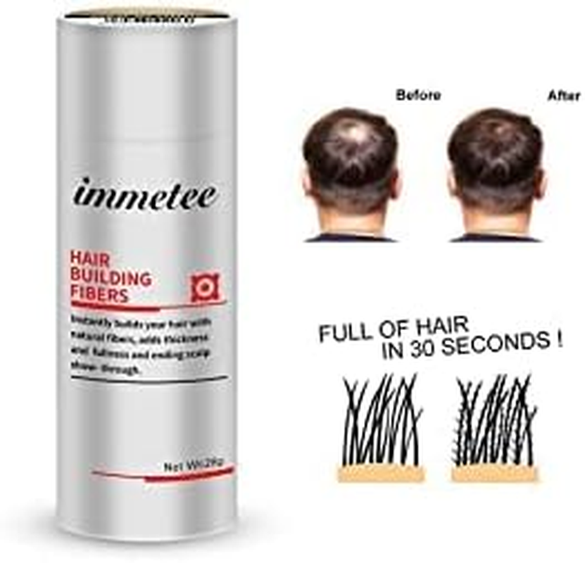 Immetee Hair Building Fibres Powder, Hairline Powder Black, Hair Fibres for for Thinning Hair, Conceals Hair Loss in 30 Sec, Hair Thickener for Women & Men​ (28G Black) image number 3