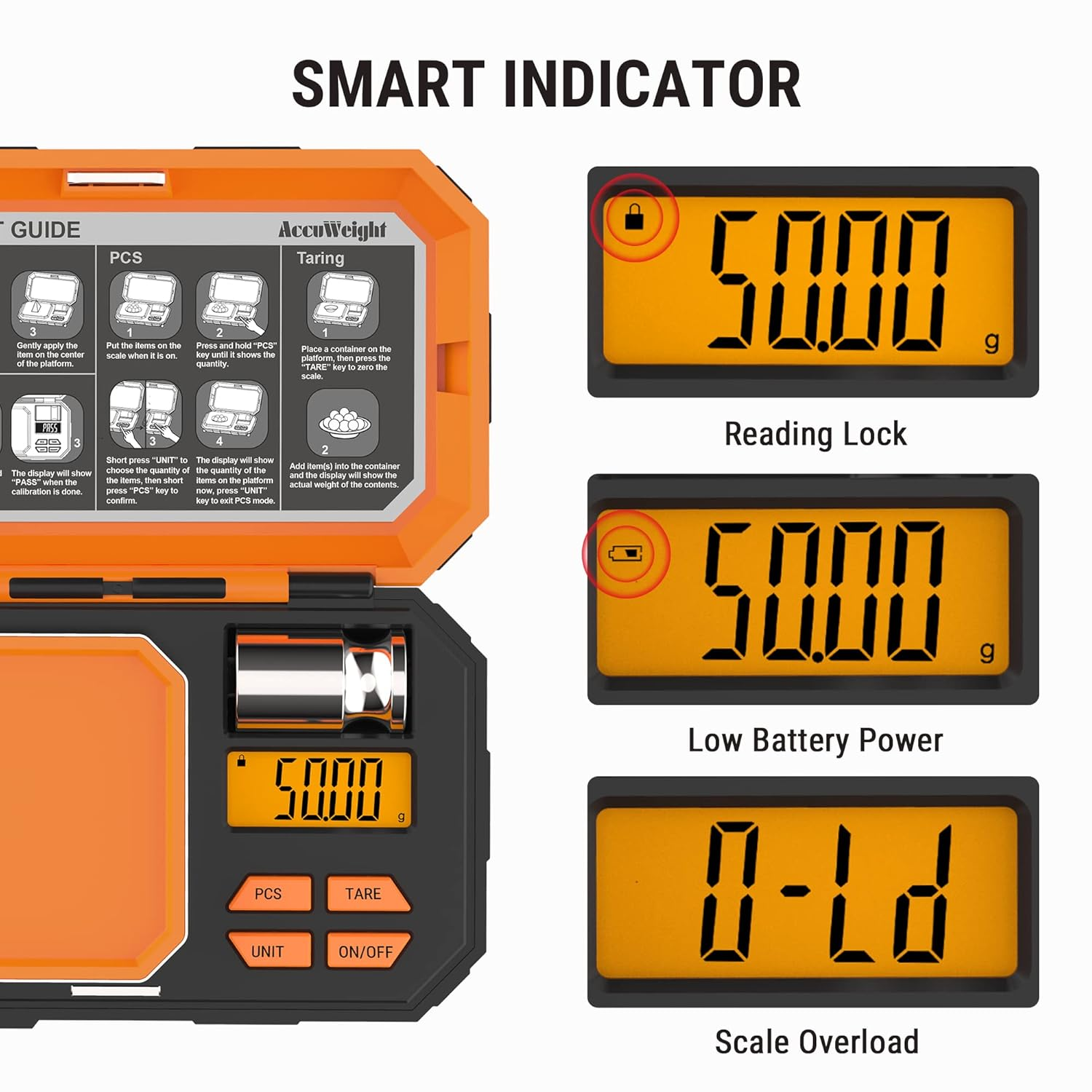 Accuweight 257 Digital Pocket Scale, 300Gx0.01G Precision Gram Scale for Food Ounces and Grams, Small Portable Jewelry Scale with Counting Function, Mini Coin Scale for Food and Coffee image number 2