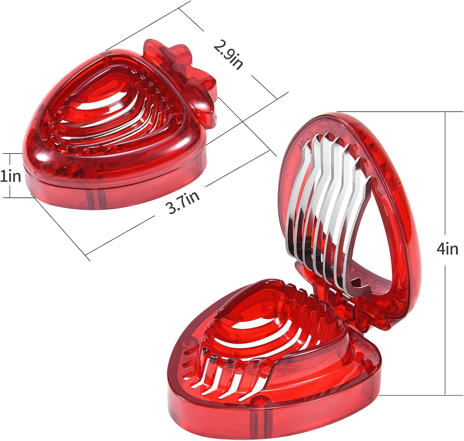 LIFVCNT 2Pack Strawberry Slicer, Fruit Cutter, Strawberry Huller Kit, DIY Platter Fruit Plate Kitchen Gadgets Tool Veggie Slicer for Dessert Cups Decor, Cake Stand Decorations, Homemade Bread Decor image number 1