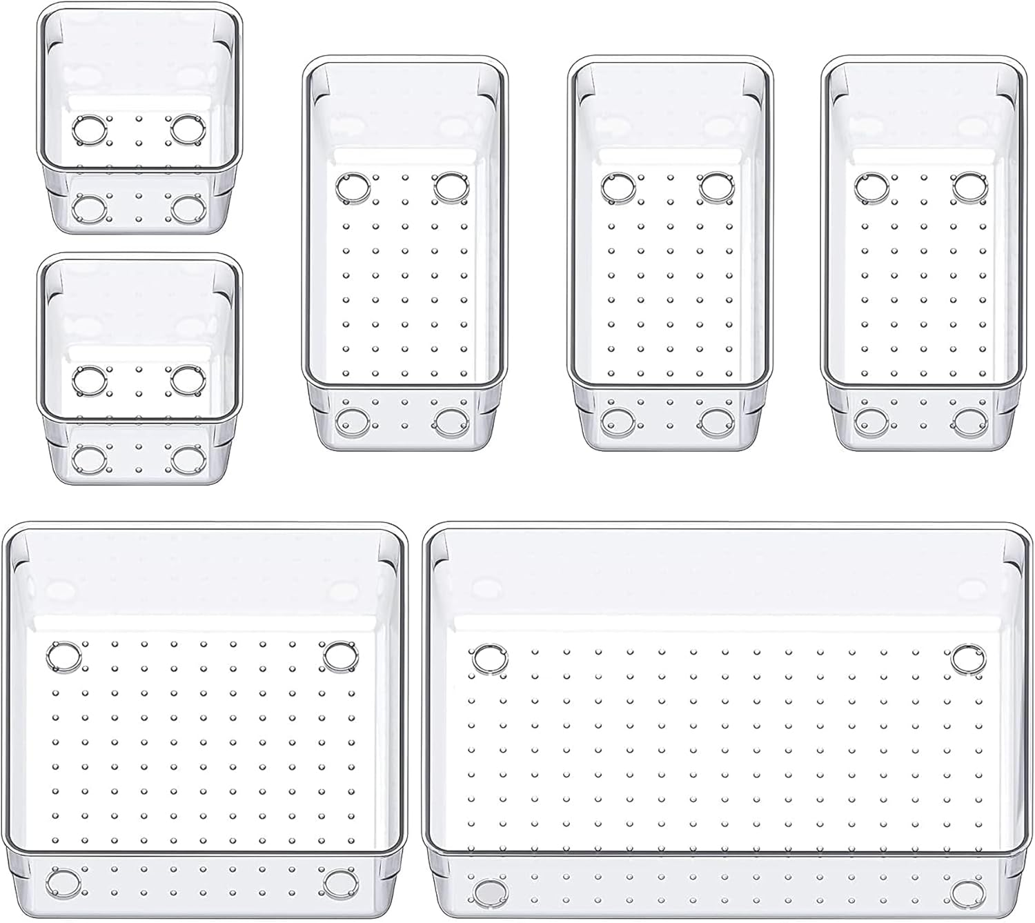 Sulfar 7Pcs Drawer Storage Organizer Set Makeup Organizer Box Multipurpose Storage Box Cosmetic Organizer Dressing Table Organiser Kitchen