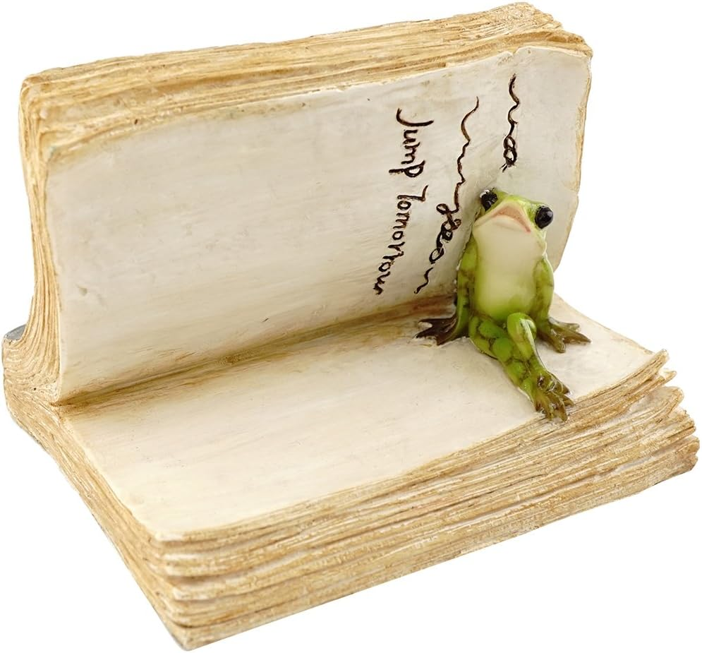 Top Collection Miniature Fairy Garden and Terrarium Frog on Book Figurine image number 1