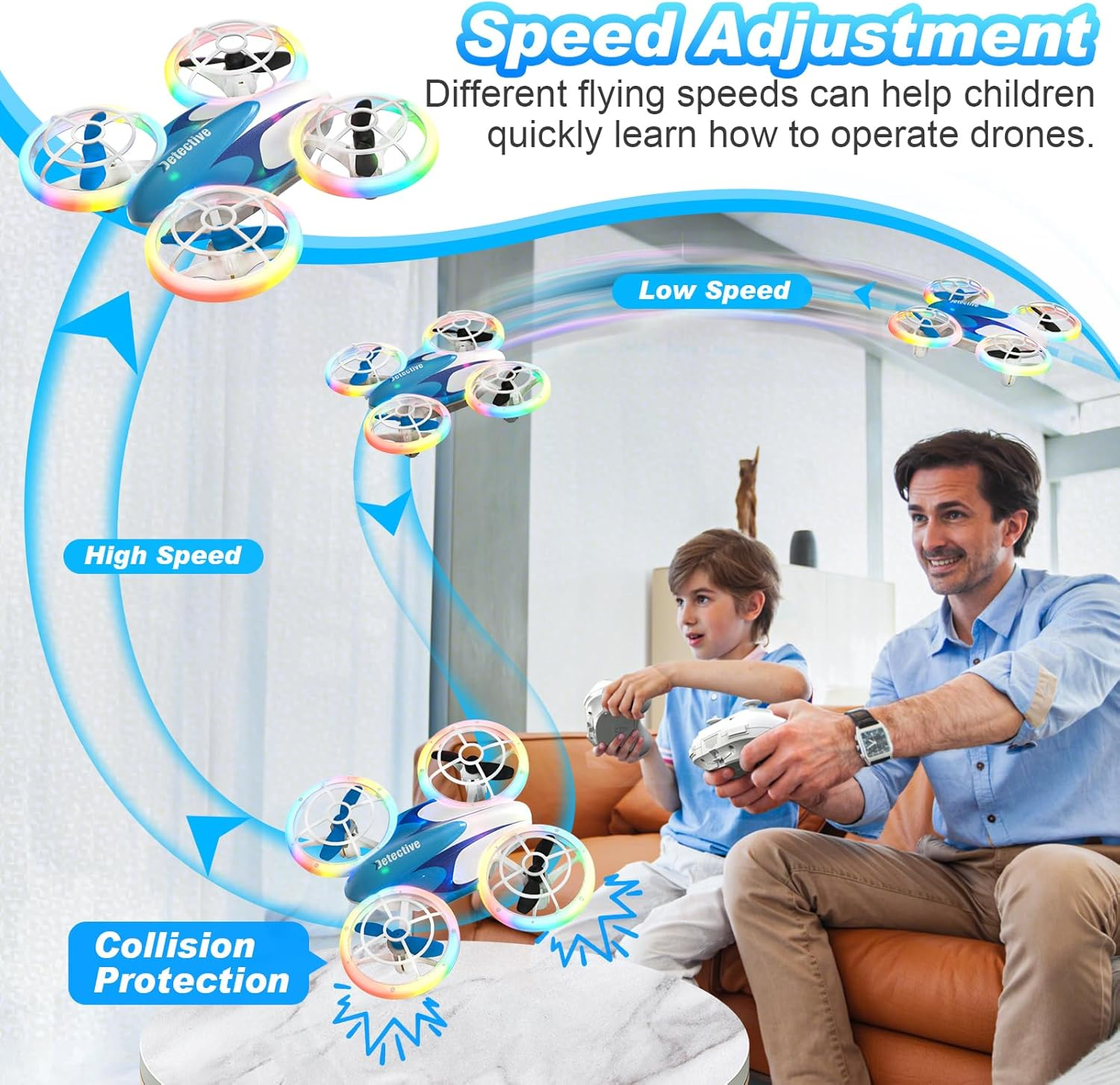 Bluefire Mini Drone for Kids Ages 6+, Remote Control Drone Toys with 3 Rechargable Batteries, Throw to Go, High Speeds Rotation, Self Spin & 3D Flip, RC Quadcopter RC Helicopter Plane for Boys/Girls image number 4