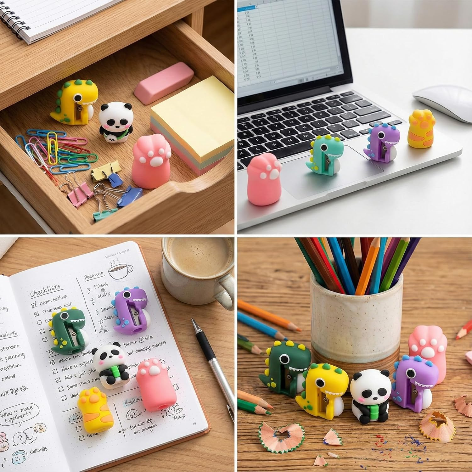 8PCS Pencil Sharpeners, Cute Pencil Sharpener for Kids, Kawaii Pencil Sharpeners Manual, Handheld Pencil Sharpener, Creative Cartoon Pencils Sharpener School Home Office Supply image number 4