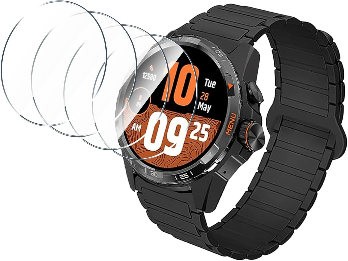 Aiziki Glass Screen Protector for Ticwatch Atlas/Ticwatch Pro 5 Enduro/Ticwatch Pro 5/ Ticwatch Pro 3/ Ticwatch Pro 3 Ultra, Anti-Scratch, Bubble Free, [4 Pack] Screen Protectors Ticwatch Atlas