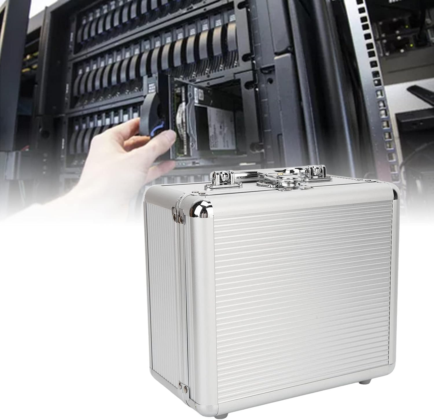 2.5" Hard Drive Storage Box, HDD Storage Box Suitcase with 20 Bays, External Hard Drive Carrying Case with Safety Lock Design image number 1