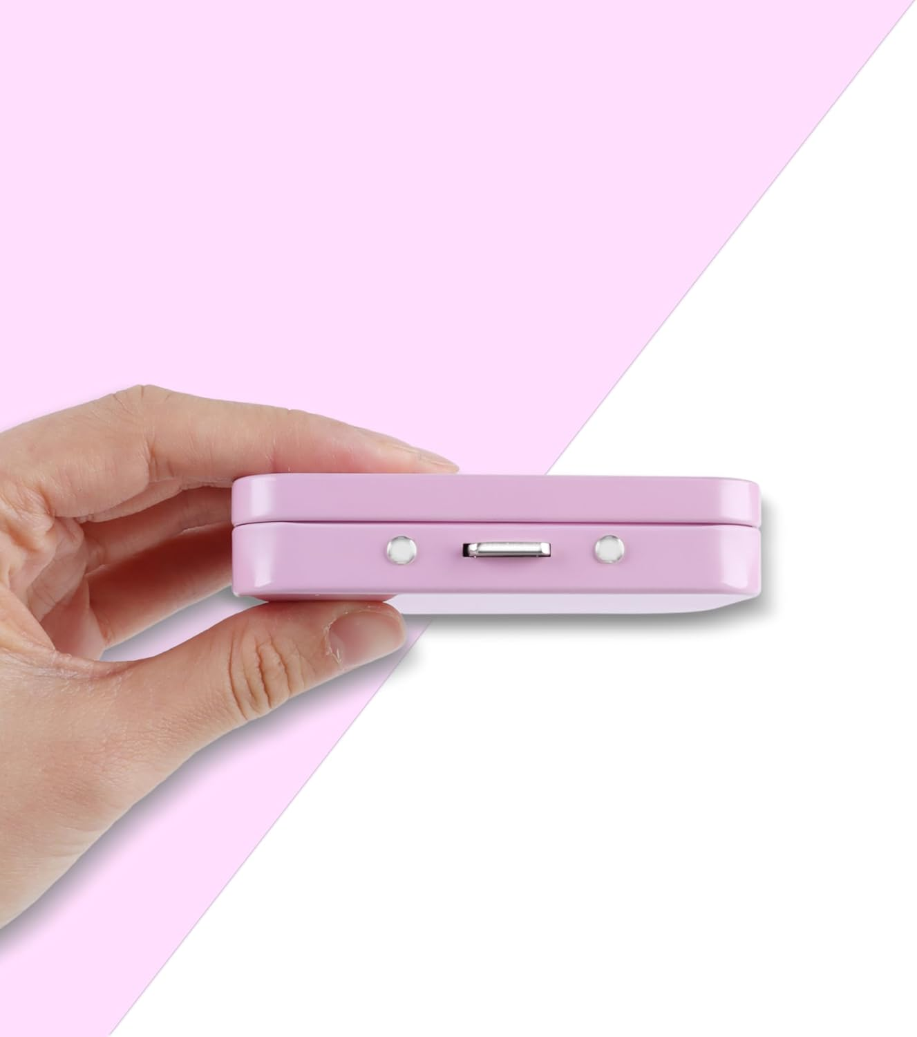 2Pcs 3 Compartments Pill Case with Mirror, Portable Metal Medicine Pill Organizer Small Pill Box Vitamin Pill Holder for Pocket, Purse, Travel (Pink)