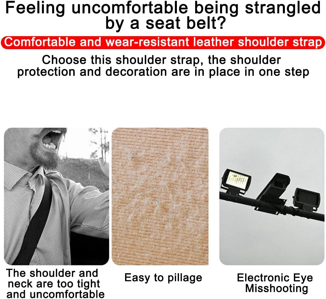 KHGUZ 2PCS Car Seat Belt Covers, Polyester Fiber Vehicle Seatbelt Cushion Pad Protector, Automotive Safe Strap Cover Pad Help Protect Neck and Shoulder, Universal for SUV, Truck, Rv（Red） - Pink image number 5