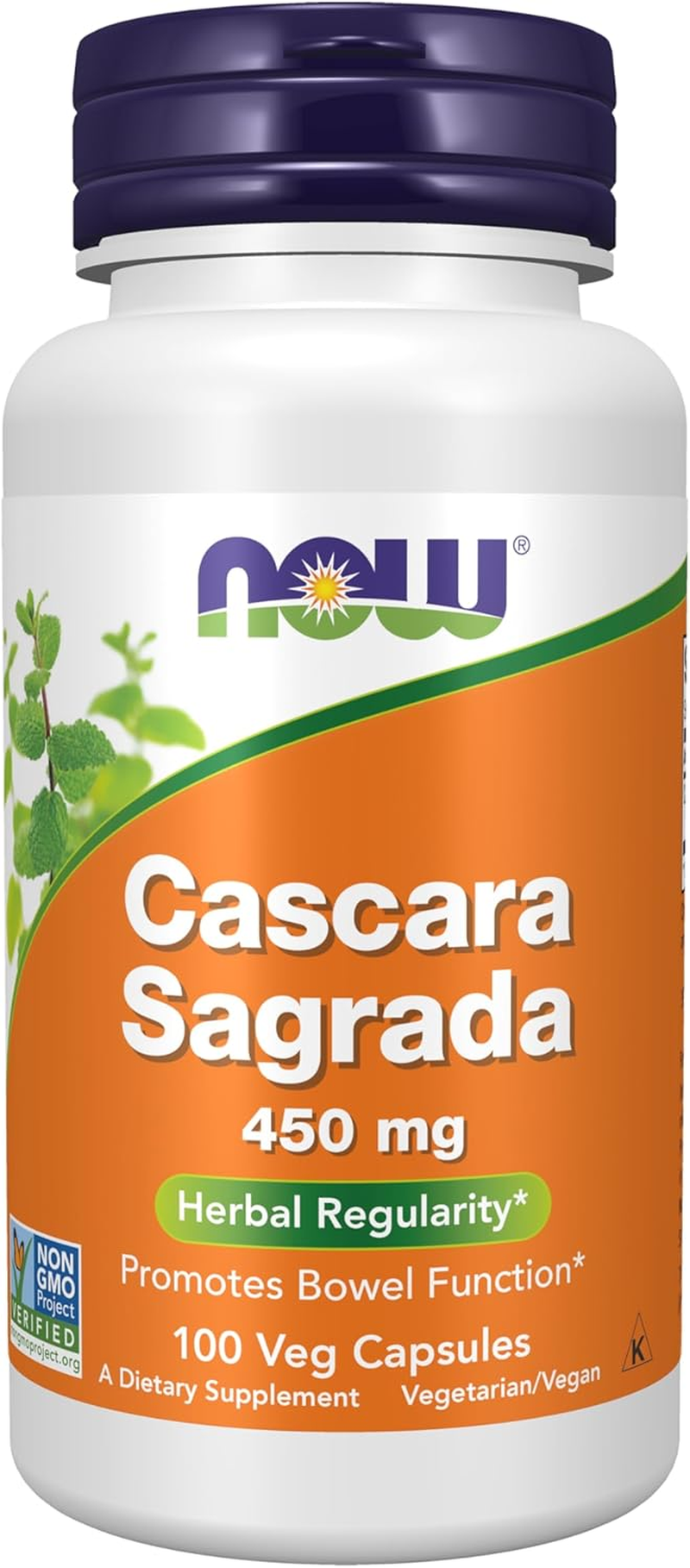 NOW Cascara Sagrada 450 Mg,100 Capsules image number 3