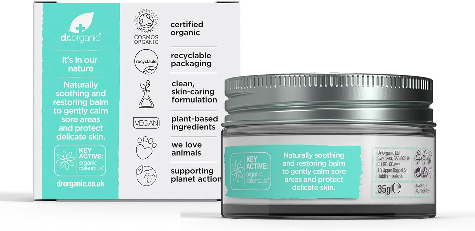 Dr Organic Baby Bum Balm with Calendula, Nappy Rash Cream, Sensitive Skin, Lanolin, Natural, Vegan, Dermatologically Tested, Cruelty-Free, Paraben & SLS Free, Certified Organic, 50Ml image number 6