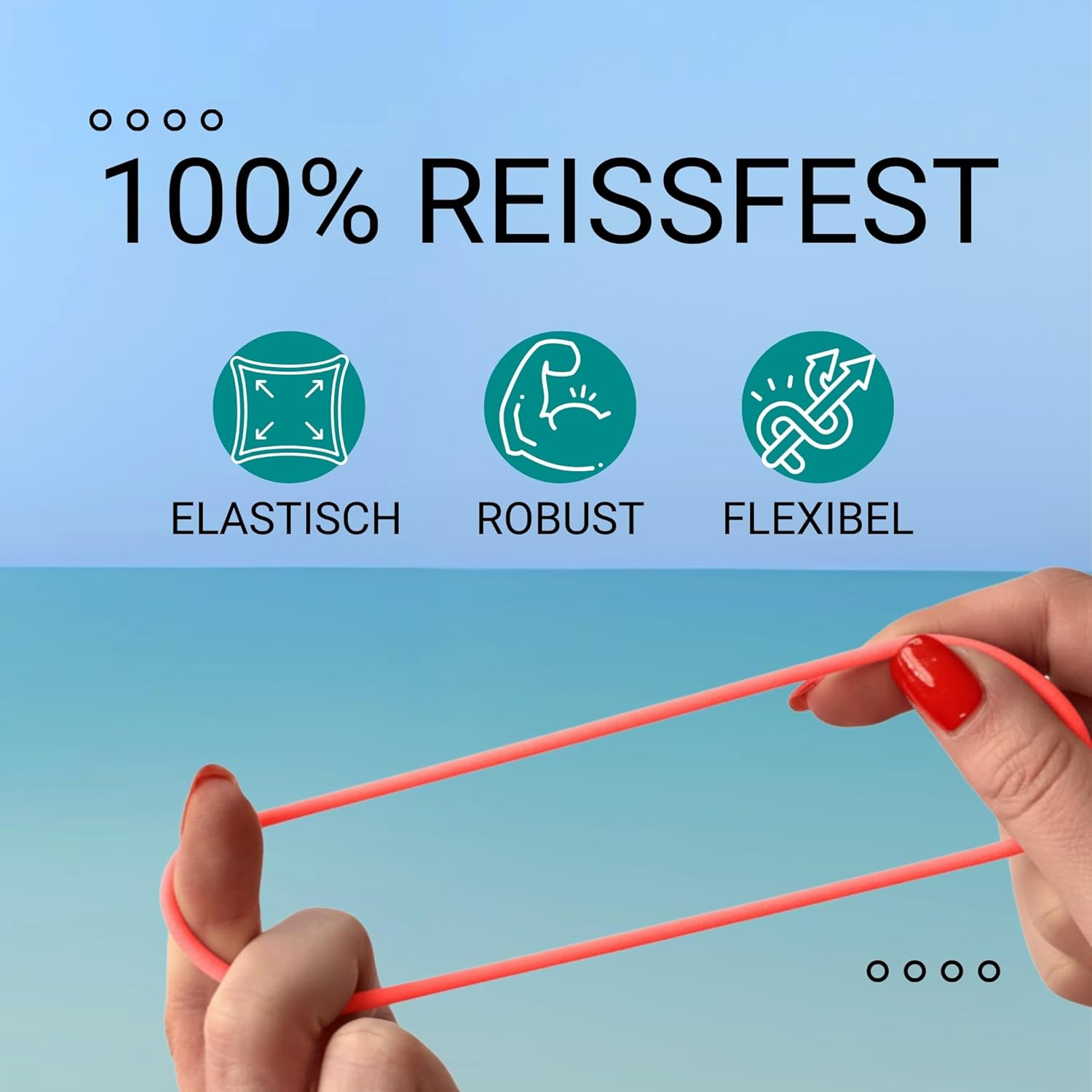 Haarallerliebst Silicone Hair Bobbles (Pack of 9, Salmon Colour, 5 Cm) with Storage Box image number 6