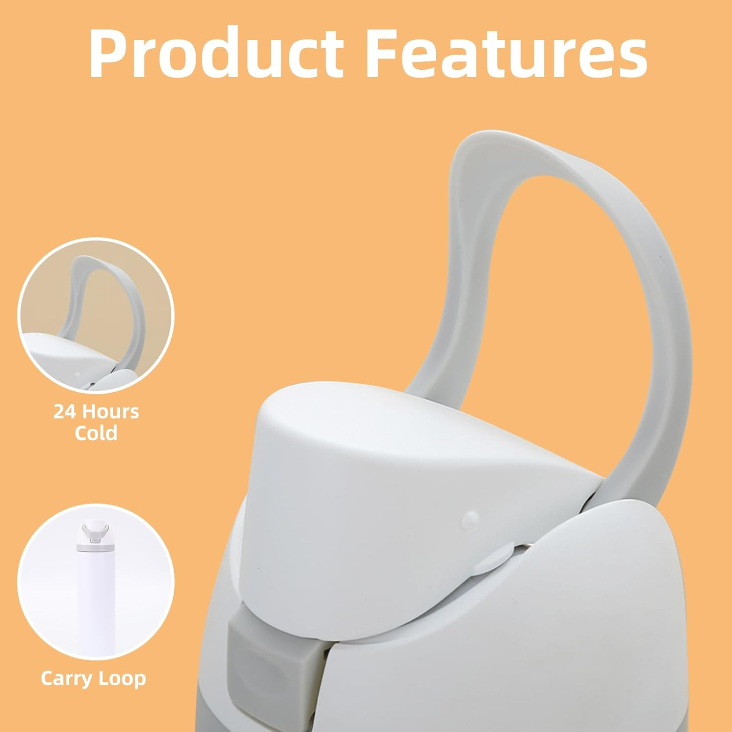 Insulated Stainless Steel Water Bottle with Straw for Sports, Travel, and School Bpa-Free Sports Water Bottle (White, 32Oz) image number 3