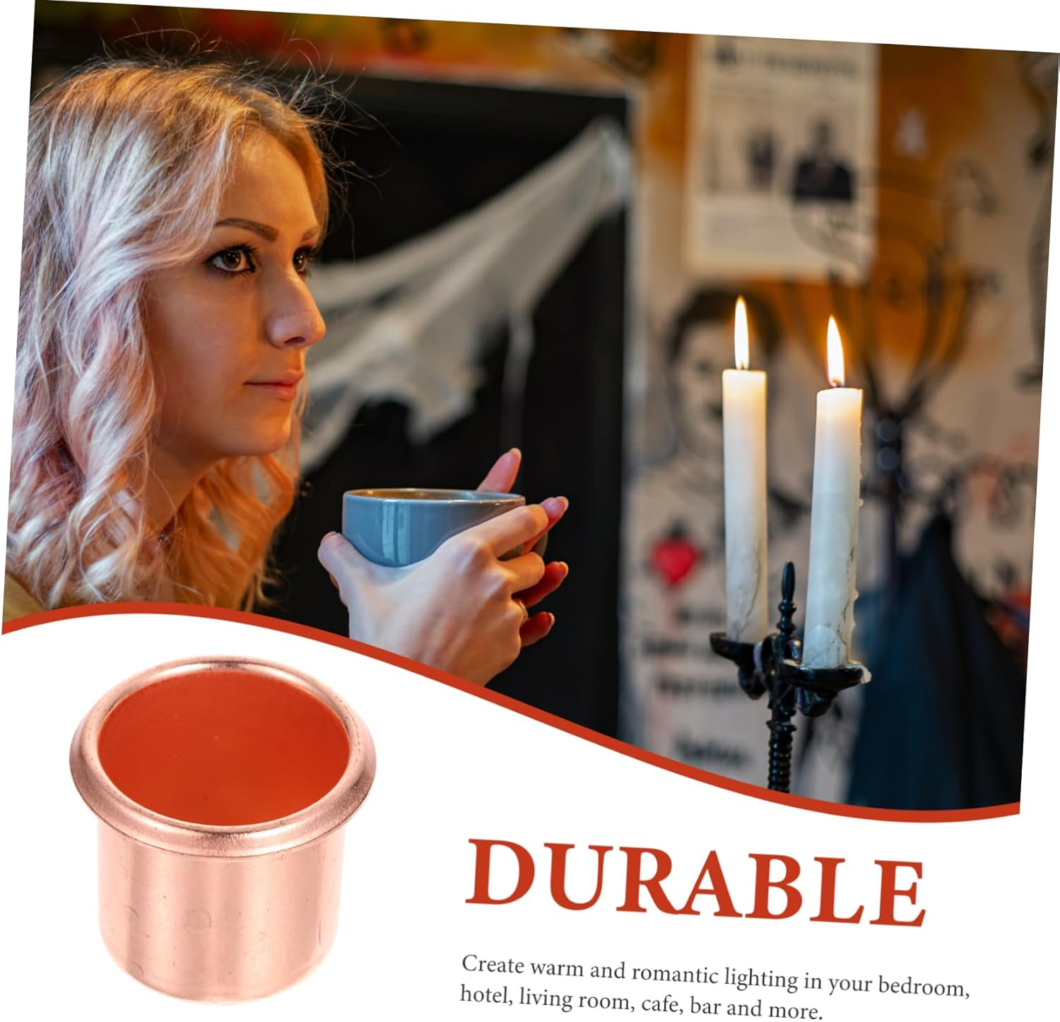 4Pcs Metal Tea Light Candle Holders Rustic Tea Candle Cups Led Metal Cup for Table Decor