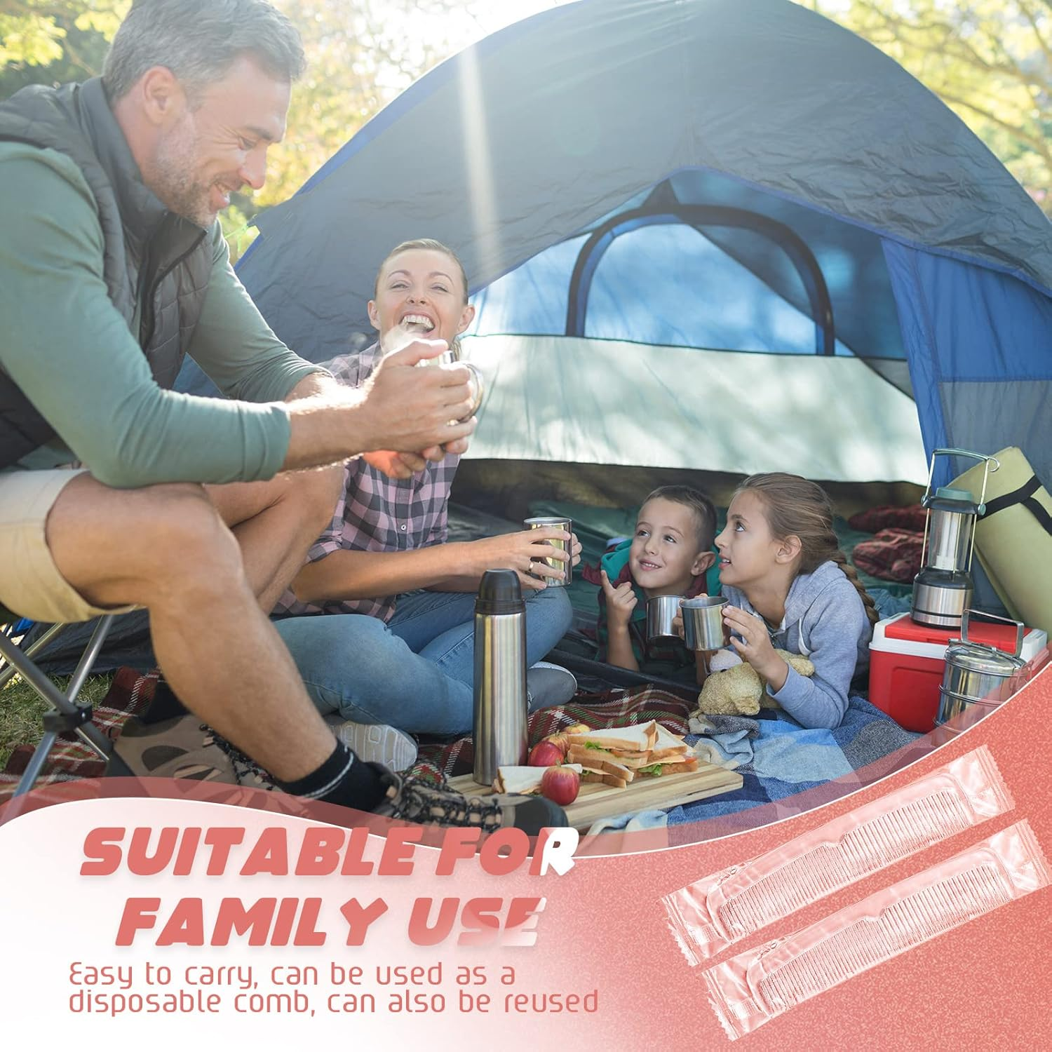 Lallisa 100 Pcs Individually Wrapped Hair Combs Small Disposable Plastic Pocket Fine and Wide Tooth Comb Bulk for Women Men Family Hotel Travel Homeless(Transparent) image number 1