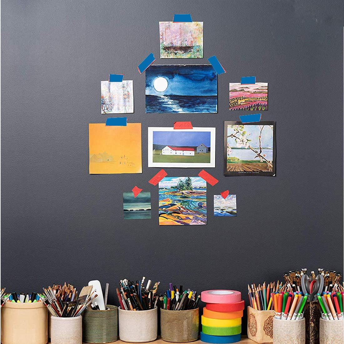 Welstik 50MM*55M Pro-Grade Blue Painters Tape 4 Rolls, Suitable for House Decoration, 3D Printer, Calligraphy and Painting, Advertising Production,Etc, Easy-Tear, Pro-Grade Removable Masking Tape image number 5