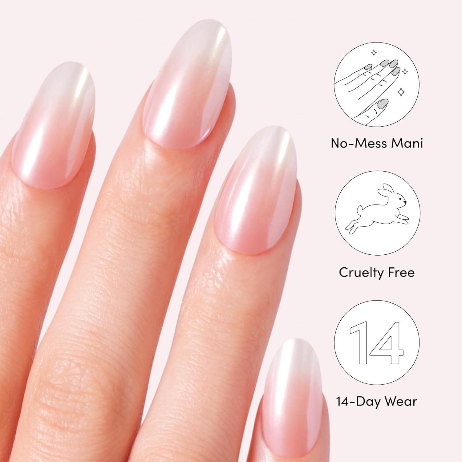 Dashing Diva Magic Press Premium Nail Bundle - Kept Simple Collection - Press on Nails - French Glaze Almond & Rosewater Glaze Almond - Long Lasting Gel - Lasts up to 7 Days - 2 Sets - The Kept Simple Collection image number 3
