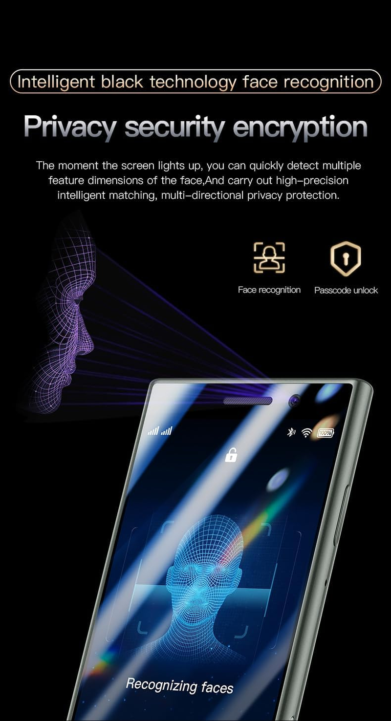 4G Mini Smartphone Unlocked 2GB +16GB Small Cell Phones, 3.0'' Quad Core/Dual Sim/Face Recognition (Green) image number 5