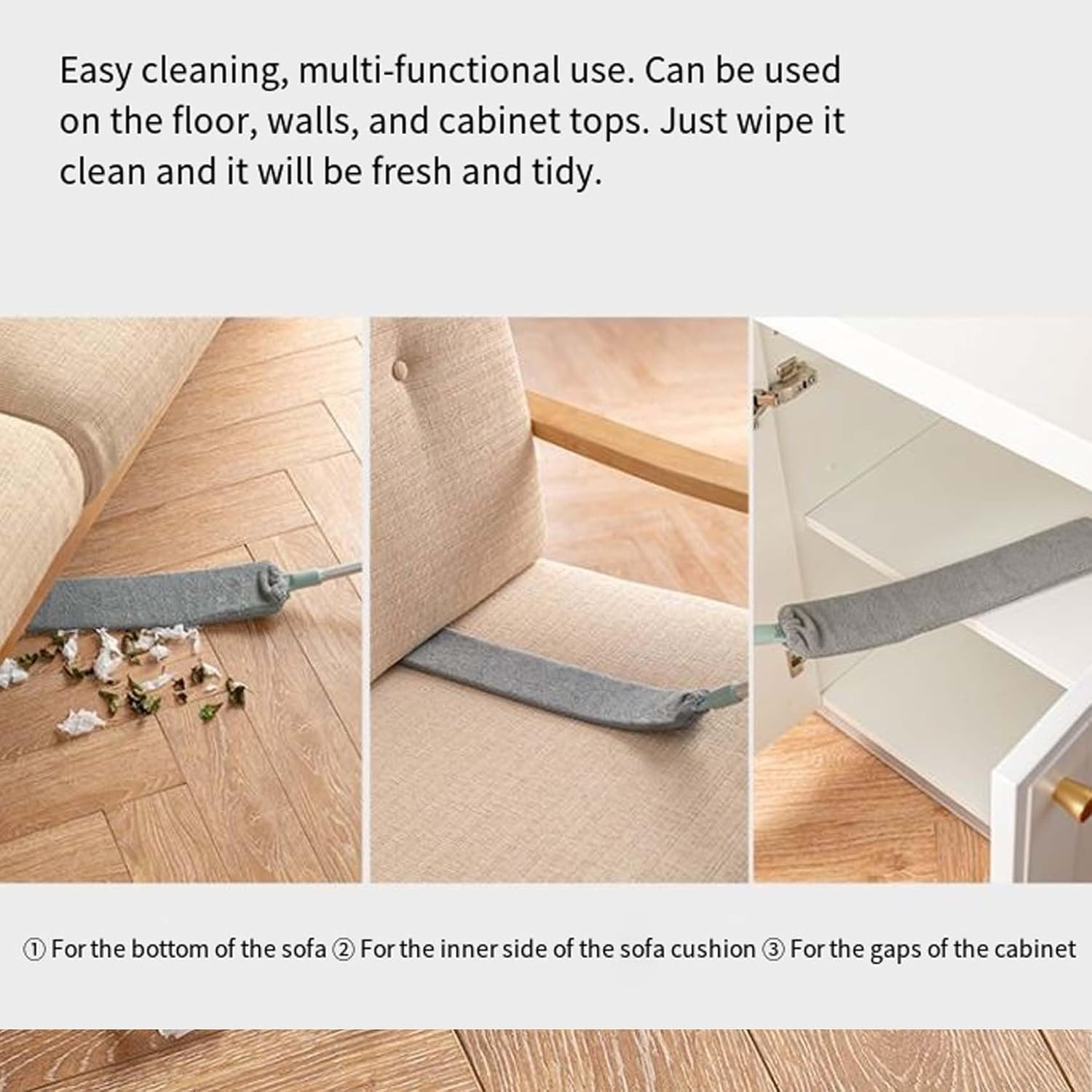 Retractable Gap Dust Cleaning Artifact, 2025 Upgrade Flexible Bendable Head Retractable Gap Dust Cleaner Brus, Washable Dusting Wand for under Furniture and Blinds (1PCS) - 1Pcs image number 5