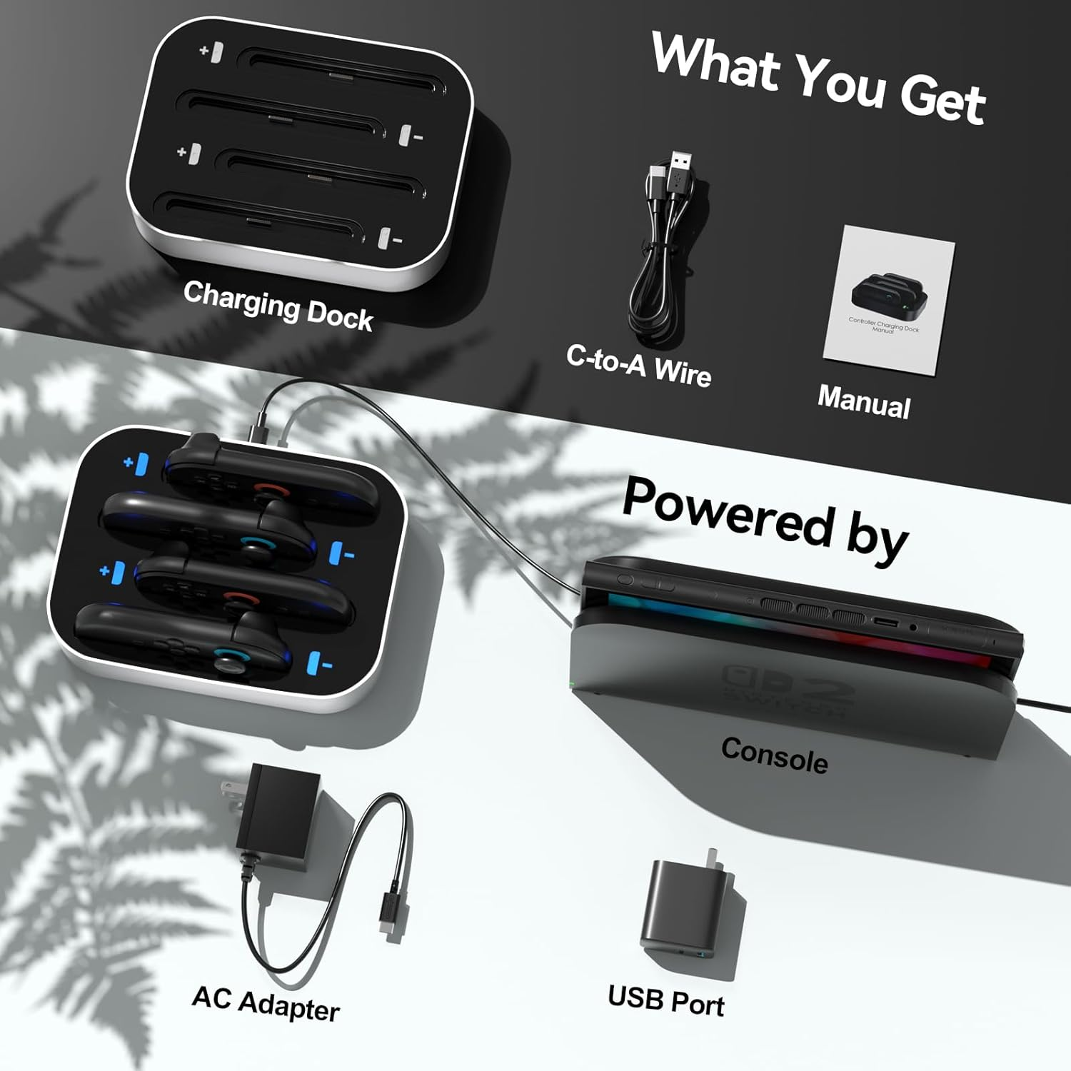 Newdery Controller Charger for Nintendo Switch 2 Joy Con, 2.5H Fast Charging Dock with LED Indicator for Joycon 2 Controllers, 4-In-1 Charged Docking Station for Switch 2 Joycons Accessories image number 3