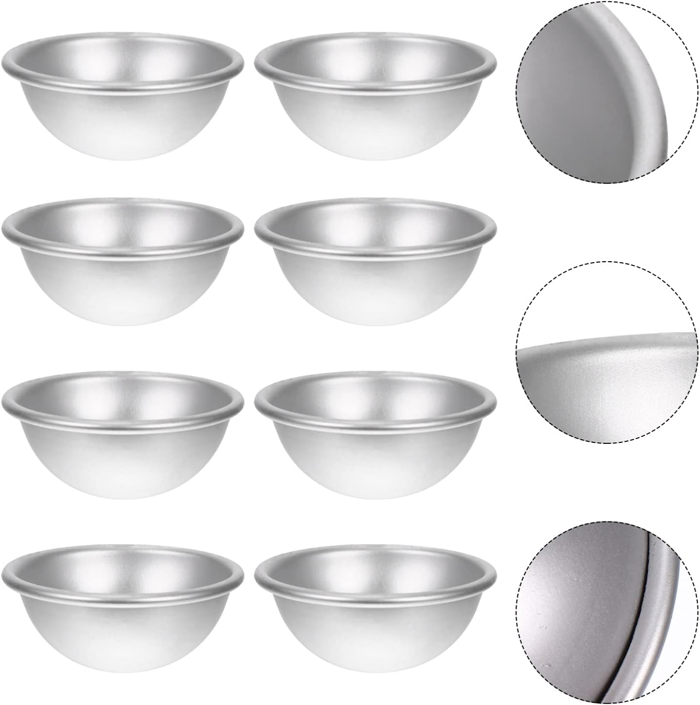 SEWACC 24Pcs Bath Salt Molds Semi-Sphere Aluminum Molding Handmade Bath Bomb Molds Easy to Clean for DIY Craft Projects image number 1
