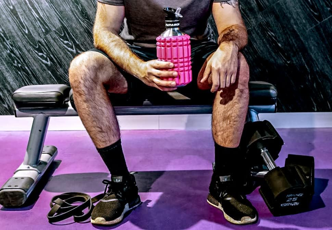 Foam Roller Water Bottle 1.2L / 40Oz Stainless Steel with Drinking Straw by Paragon Active