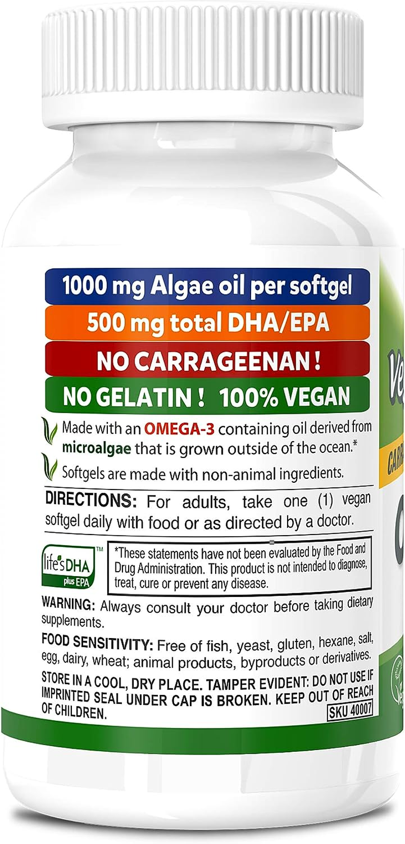 Deva Vegan Omega-3 DHA - EPA 500 Mg Potency - Carrageenan Free - Non Fish - from Algae - 60 Vegetarian/Vegan Softgels, Manufactured in the USA** image number 5