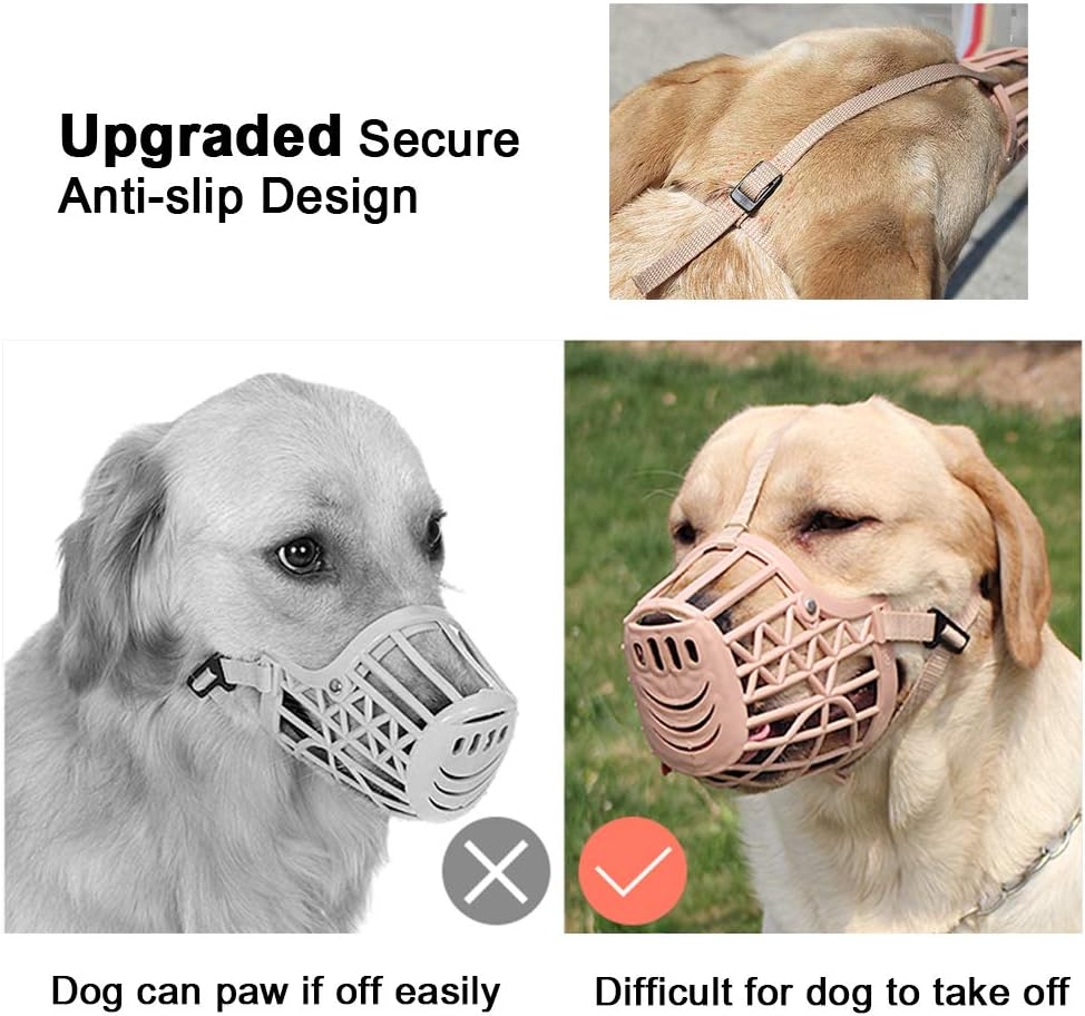 Basket Dog Muzzle for Large Medium Small Dogs, Cage Muzzles to Prevent Biting Chewing Licking Scavenging, Mouth Cover with Adjustable Strap for Vet Visits, Grooming, Walking (Size 2, Black) image number 3