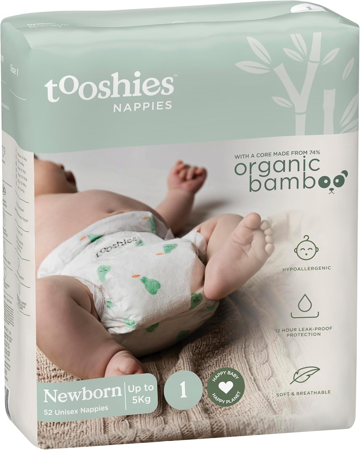Tooshies Nappies Size 1 Newborn 3-5Kg 52 Pack image number 5