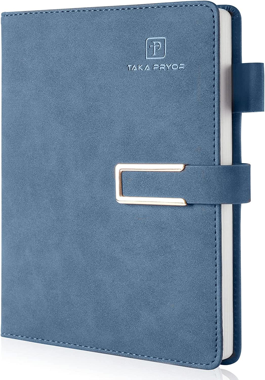 TAKA PRYOR Lined Journal Notebook for Women Men,200 Pages A5 Hardcover Faux Leather Journals for Writing,Travel,Business,Work & School,College Ruled Notebooks for Note Taking, Diary Notepad 5.7"&times;8.3"(Dark Blue)