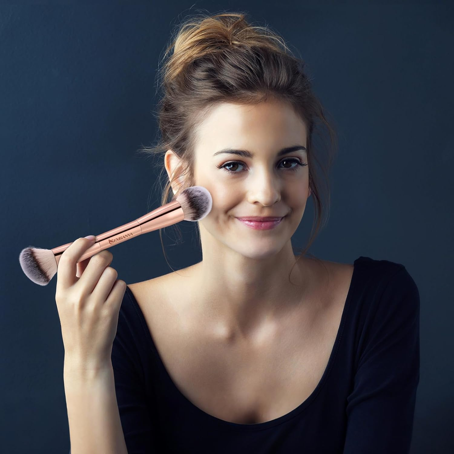 GEMSANVA Foundation Brush & Concealer Brush - Multi-Use Dual Ended Makeup Contour Brush for Cream, Liquid, Powder image number 2