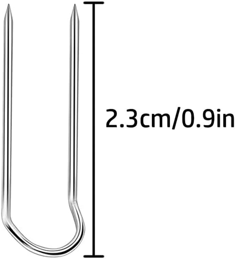 U-Shaped Sewing Pins, 50 Pcs Stainless Steel Fork Pins Double Blocking Sewing Pins for Sewing, Craft, DIY, Handmaking(23Mm/ 0.9 Inch) image number 3