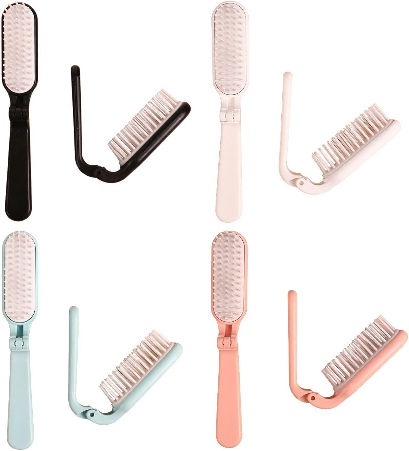 4-Piece Foldable Hair Brush, Compact Hair Brush, Foldable Travel Hair Brush, Mini Hair Brush for Children, Small Portable Hair Brush, Brush for Curly Hair, Wet and Dry Hair Brush image number 4