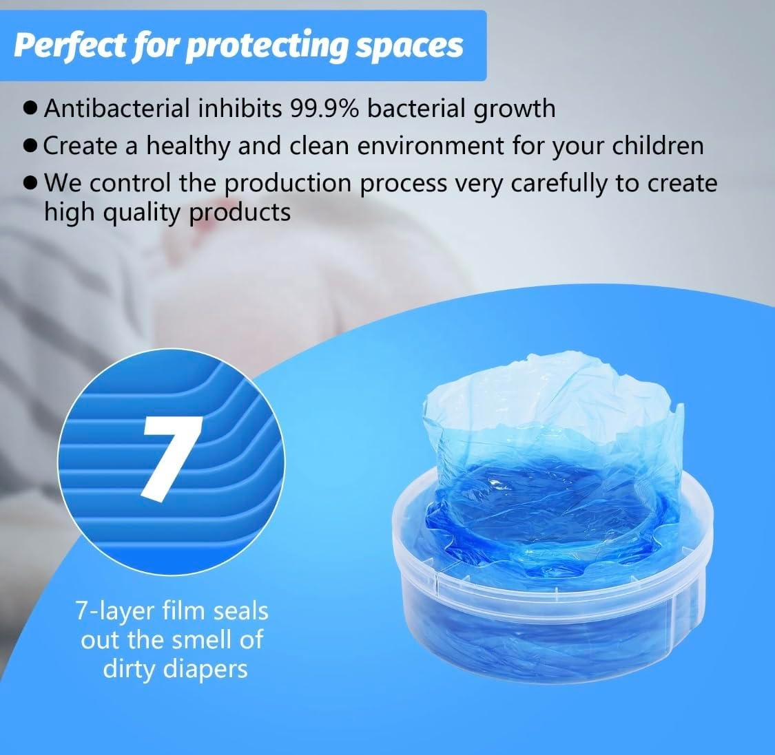 Nappy Bin Refill Cassettes for Tommee Tippee Twist and Click Advanced, Sustainably Sourced Antibacterial Pack of 4 image number 5