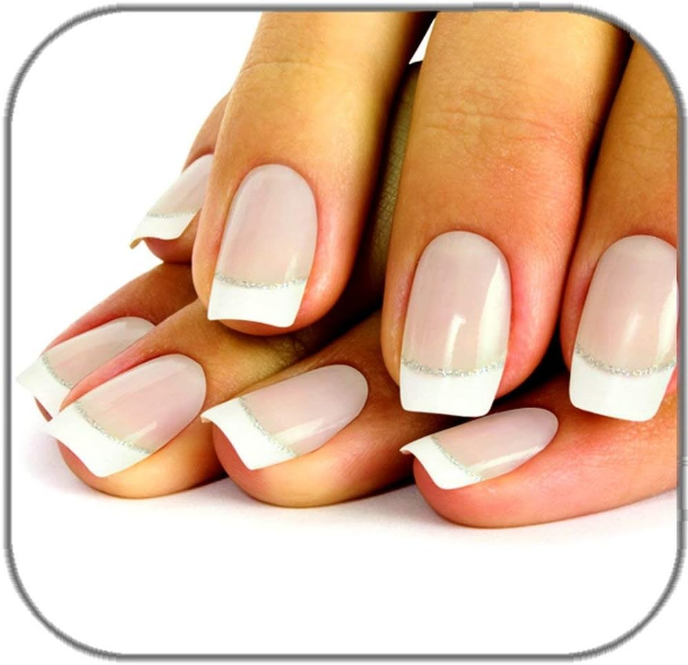 Glam up 1 X French Nail Art Diamante Nail Art Fake Nail Art Pink Number 4